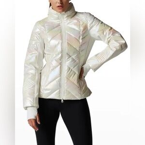 Blanc Noir Breakthrough puffer jacket. White Pearl Iridescent. Hidden hood! SM🦋